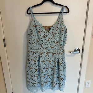 City Chic | So Fancy Lace Dress | Size 20 | Light Blue Crochet Midi Dress | NWT